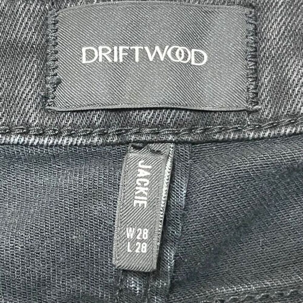 Driftwood Jackie Lace Trim Slim Jeans Women’s‎ 28 Black Raw Hem Stretch Denim - Picture 7 of 13